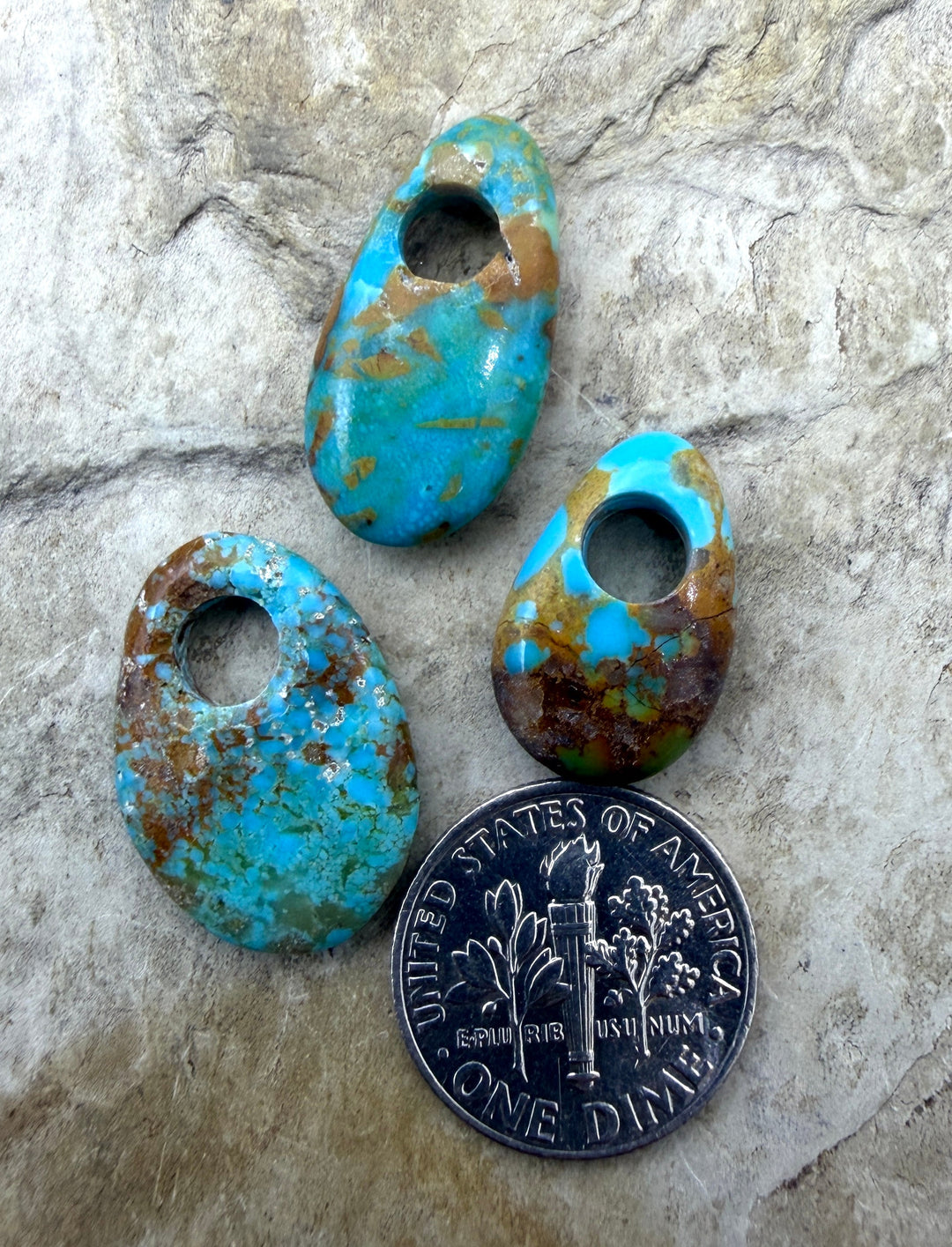 FRIDAY BARGAIN BUY LOT of 3 Small Kingman Turquoise