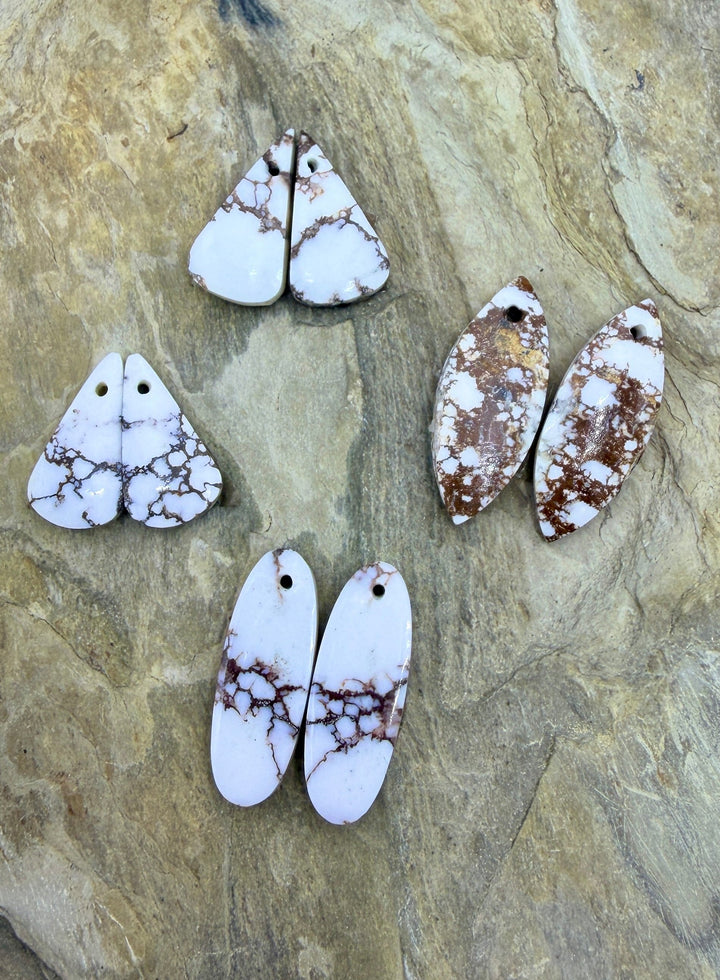 FRIDAY BARGAIN BUY LOT of 4 Matched Earring Slab Bead Pairs