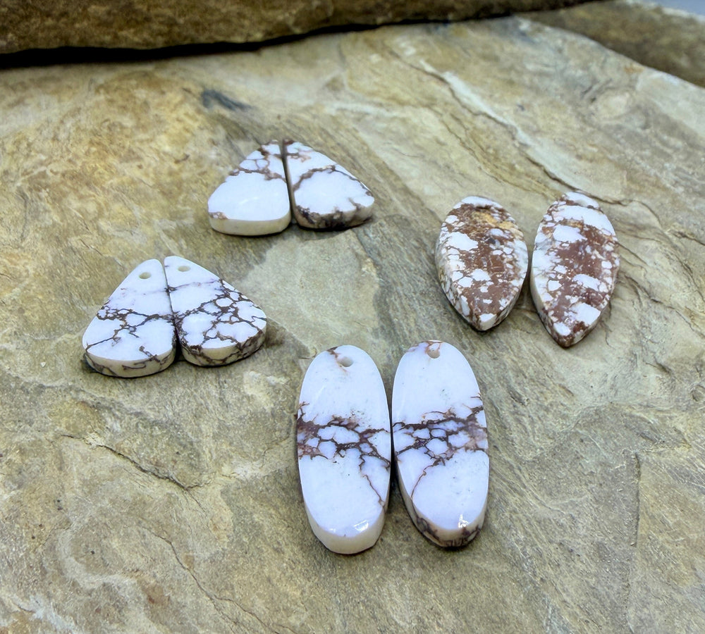 FRIDAY BARGAIN BUY LOT of 4 Matched Earring Slab Bead Pairs