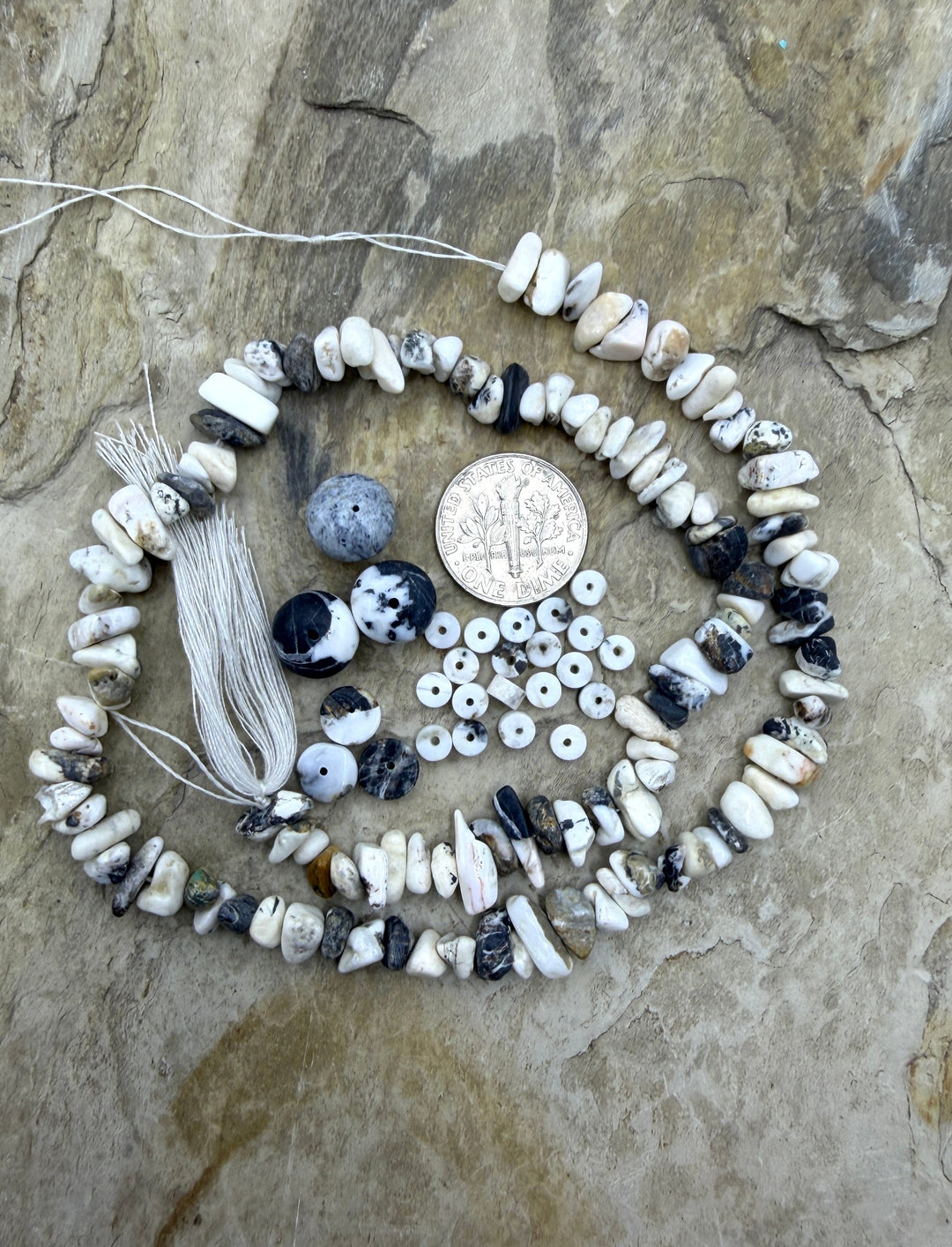 FRIDAY BARGAIN BUY LOT of Mixed White Buffalo Beads - White