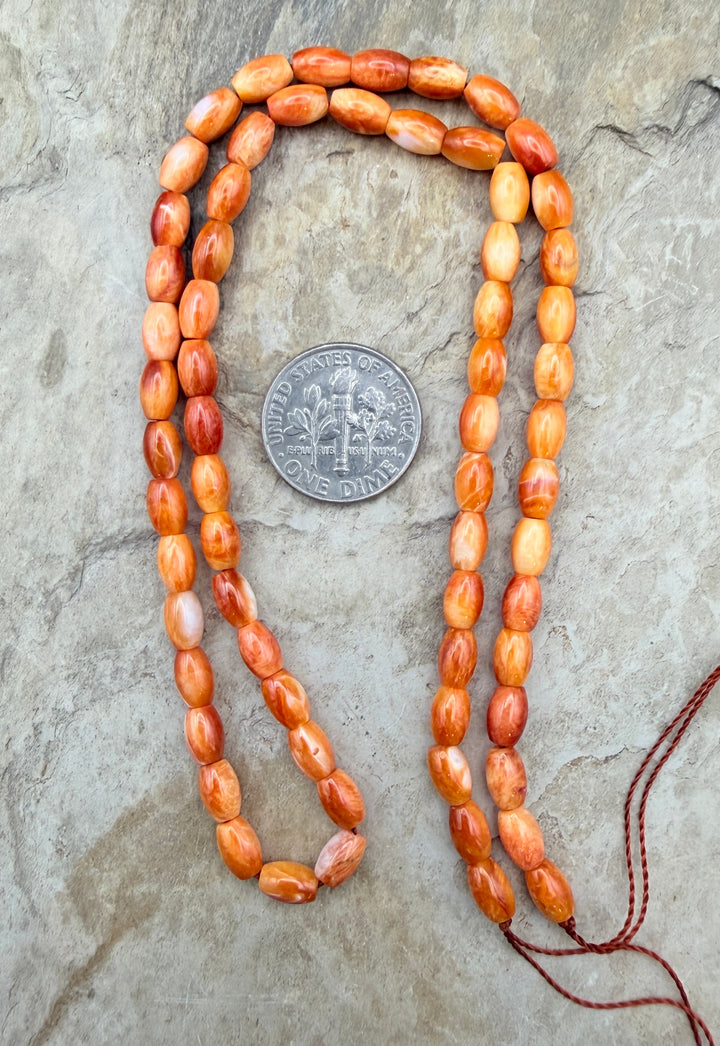 Friday Bargain Buy Orange Spiny Oyster 4x6mm Rice Beads