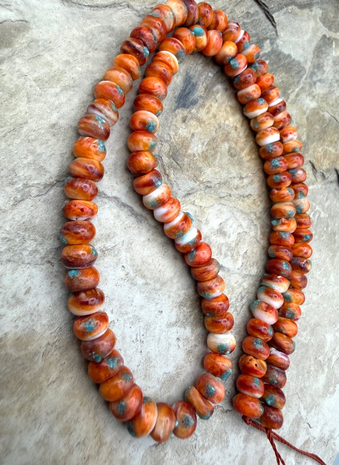 Friday Bargain Buy Orange Spiny Oyster with Turquoise Inlay