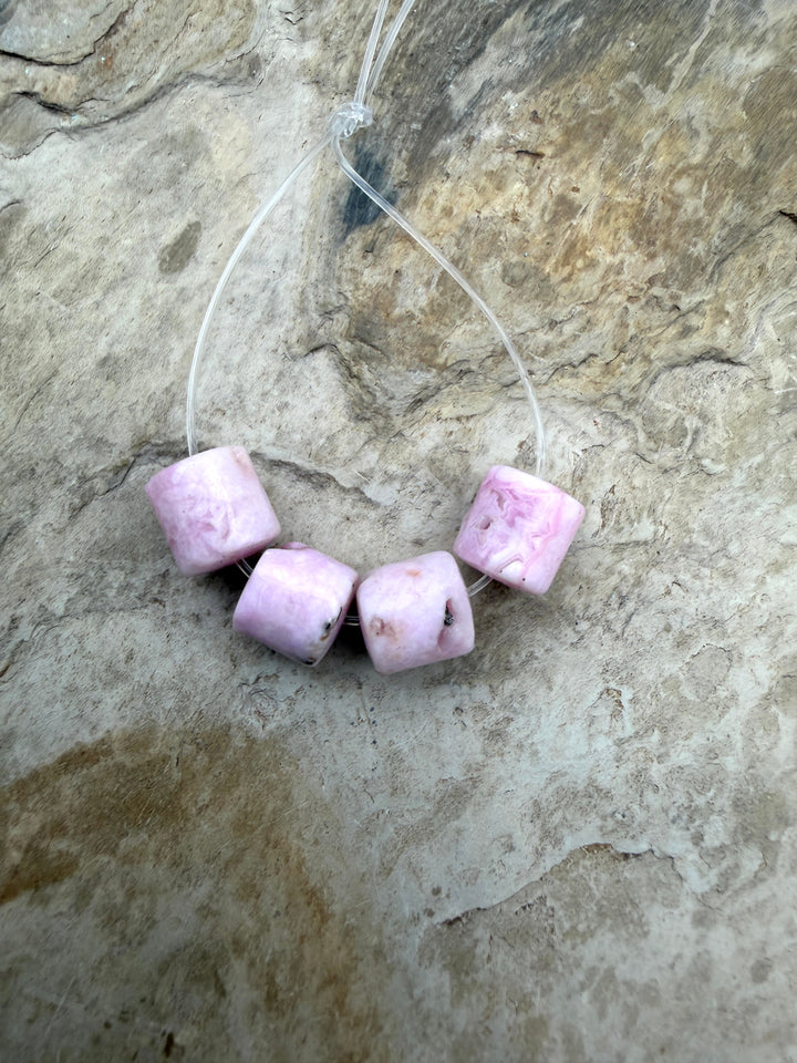 FRIDAY BARGAIN BUY Pink Aragonite Tube Beads 10mm 4 Beads