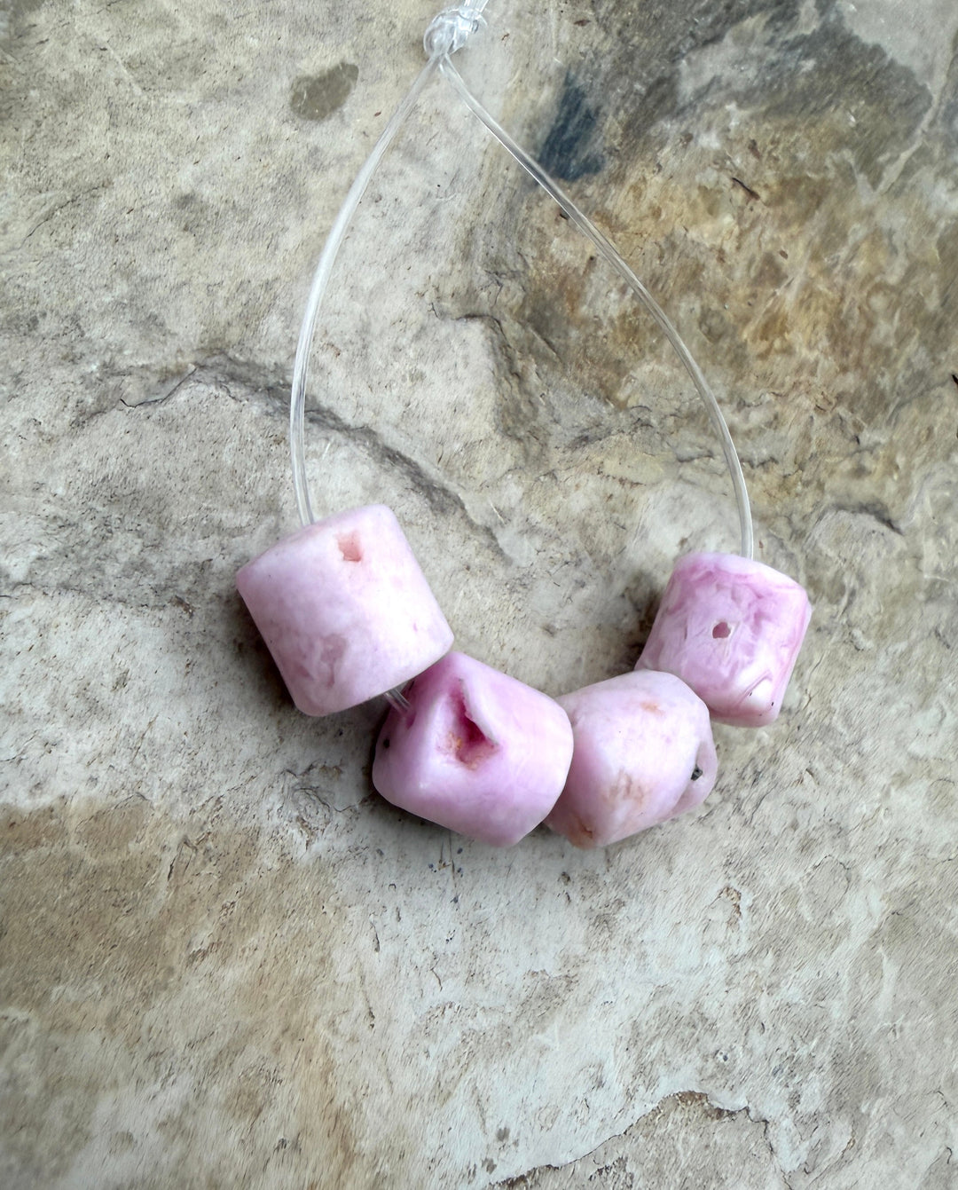 FRIDAY BARGAIN BUY Pink Aragonite Tube Beads 10mm 4 Beads