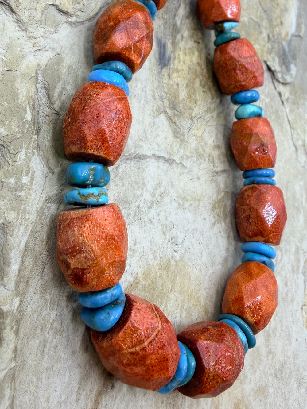 FRIDAY BARGAIN Chunky Apple Coral and Hubei Turquoise