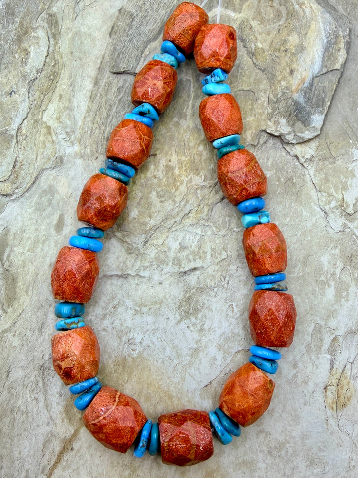 FRIDAY BARGAIN Chunky Apple Coral and Hubei Turquoise