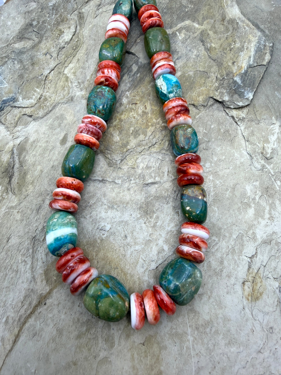 Friday Bargain Chunky Peruvian Blue Opal (Peru) and Red