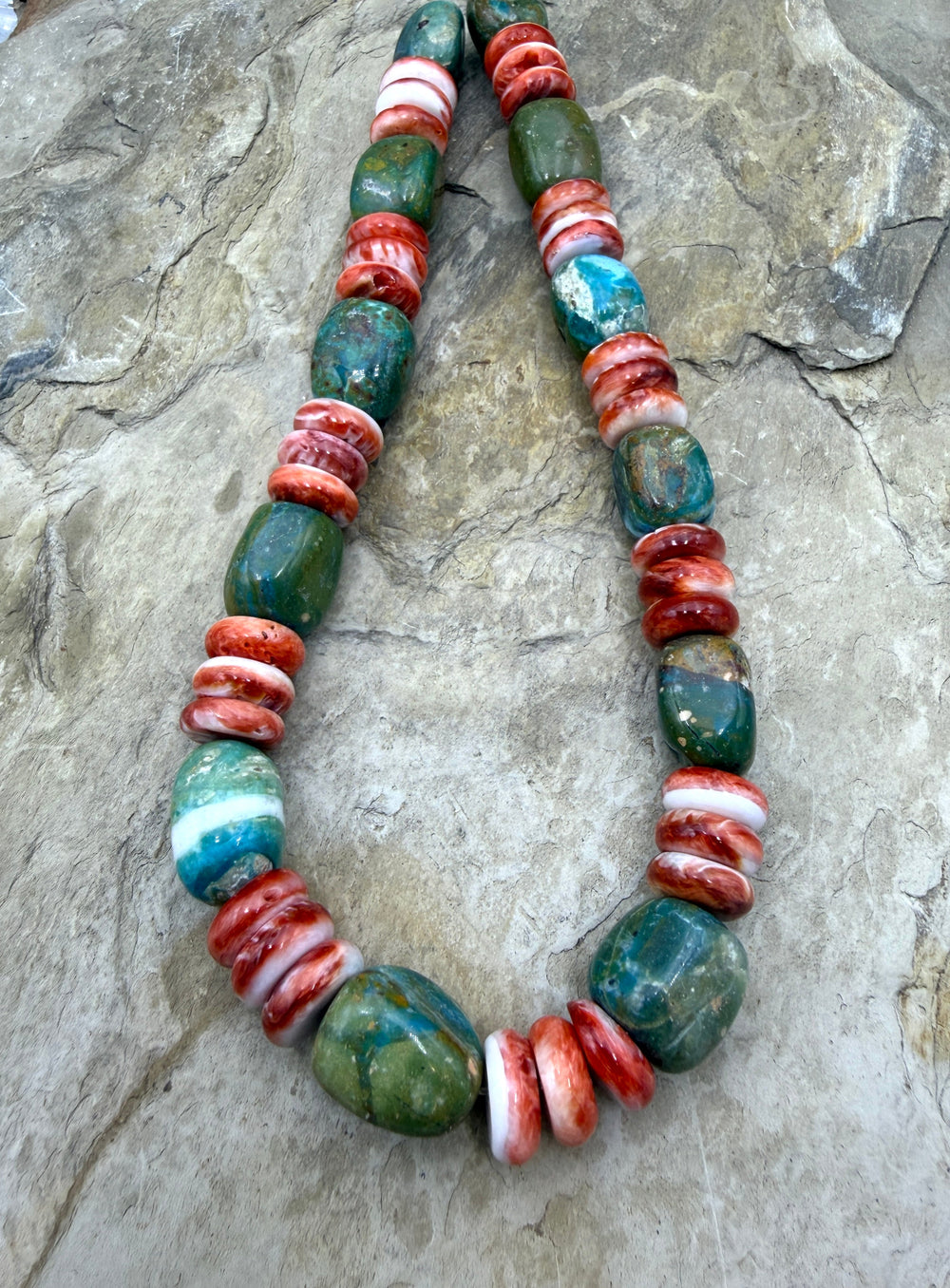 Friday Bargain Chunky Peruvian Blue Opal (Peru) and Red