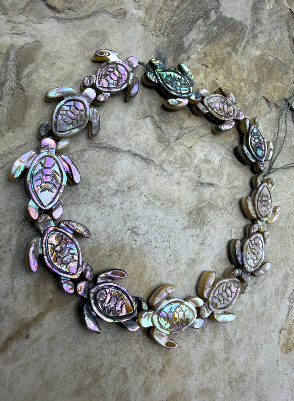 FRIDAY BARGAIN CLOSEOUT Black Mother Of Pearl Turtle Beads
