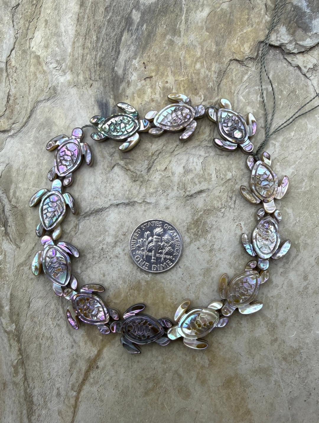 FRIDAY BARGAIN CLOSEOUT Black Mother Of Pearl Turtle Beads