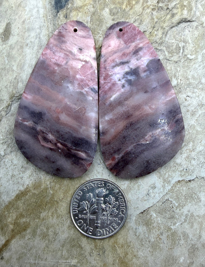FRIDAY BARGAIN GIANT Pink Stromatolite Earring Slab Bead