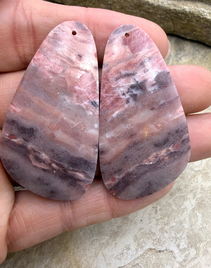 FRIDAY BARGAIN GIANT Pink Stromatolite Earring Slab Bead