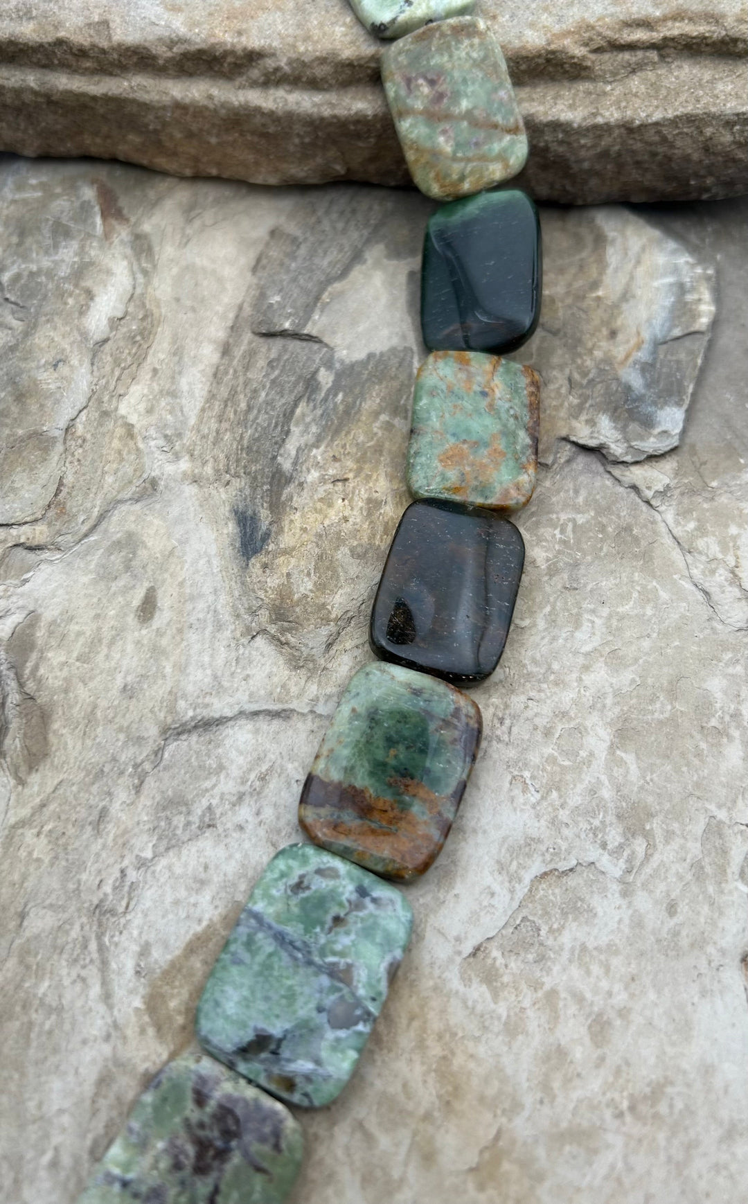 FRIDAY BARGAIN Green Opal (Mexico) Flat Rectangle Beads