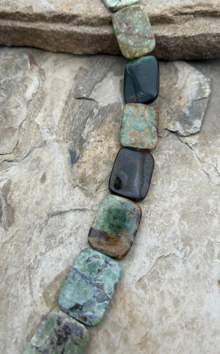 FRIDAY BARGAIN Green Opal (Mexico) Flat Rectangle Beads