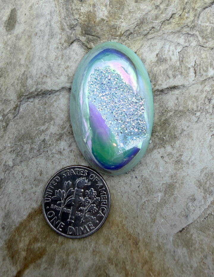 FRIDAY BARGAIN High End Silicone Coated Oval Druzy Cabochon