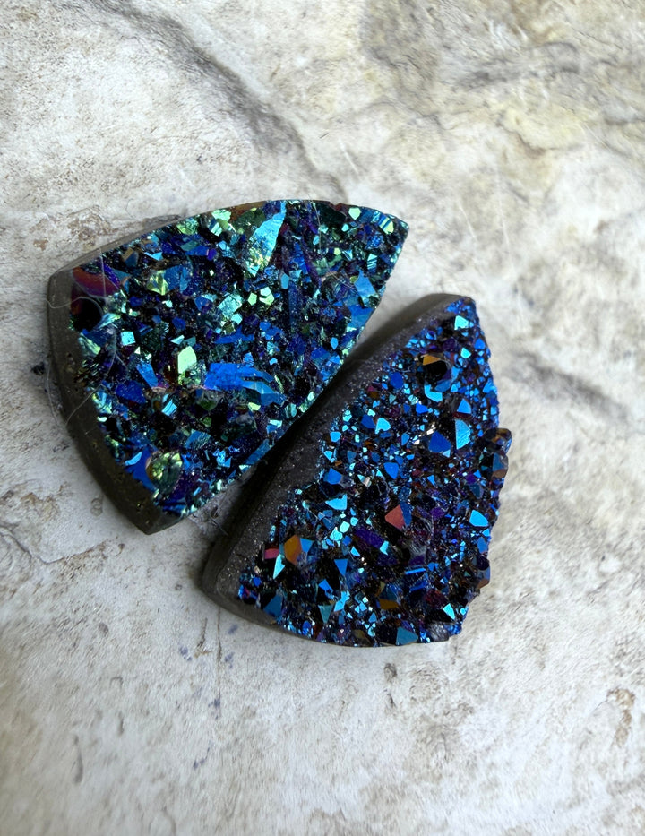 FRIDAY BARGAIN High End Titanium Coated Druzy Matching