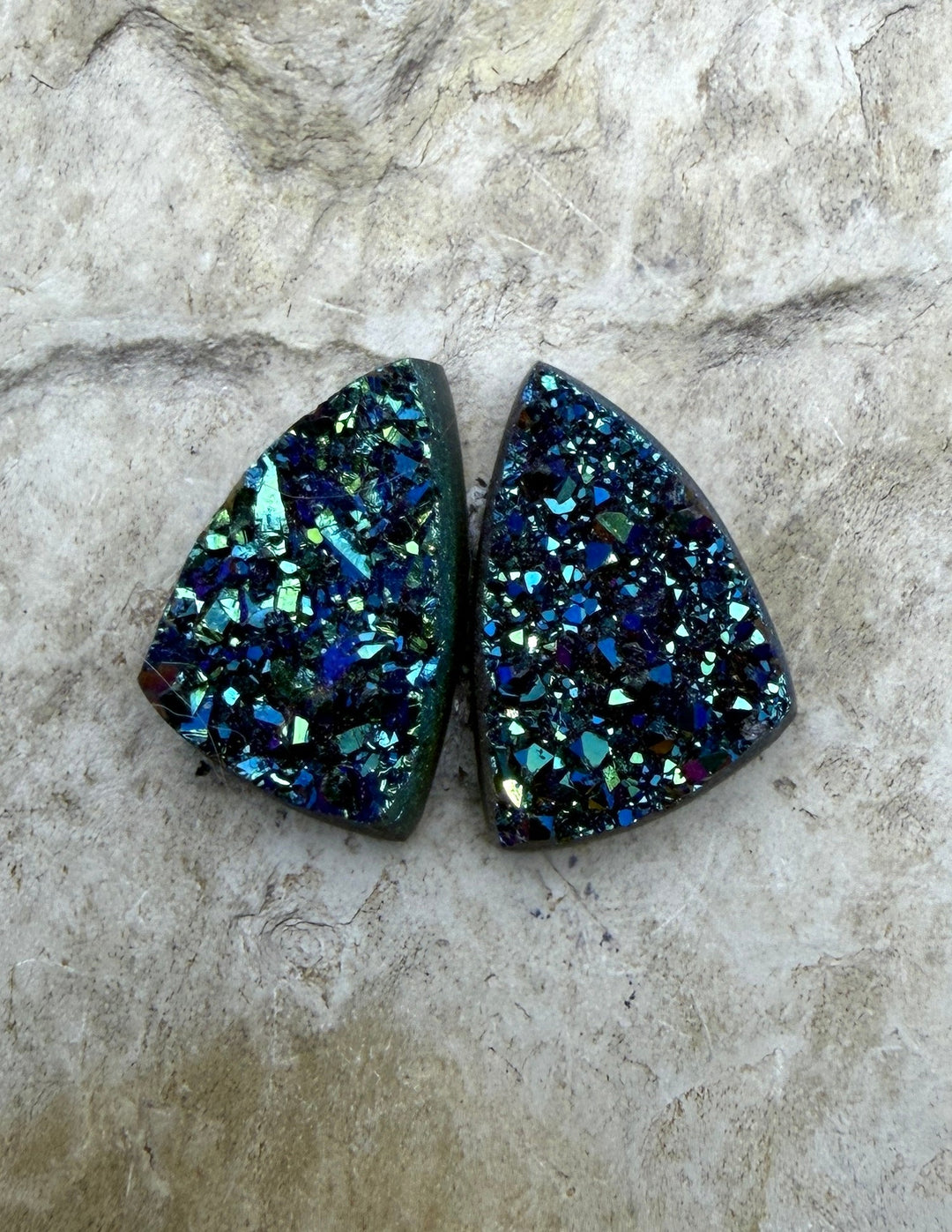 FRIDAY BARGAIN High End Titanium Coated Druzy Matching