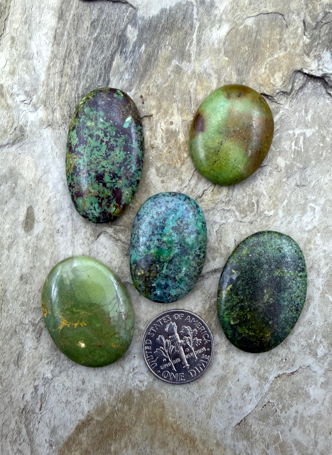 FRIDAY BARGAIN Hubei Turquoise (China) LOT of 5 Oval