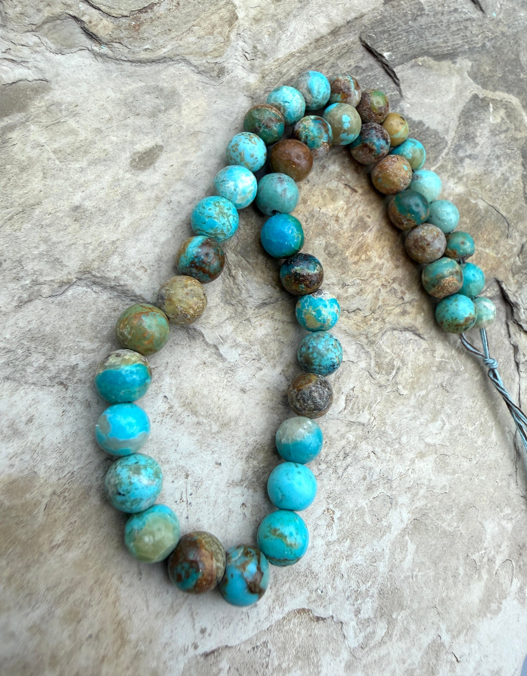 FRIDAY BARGAIN Kingamn Turquoise 7mm Round Beads 10 Inch