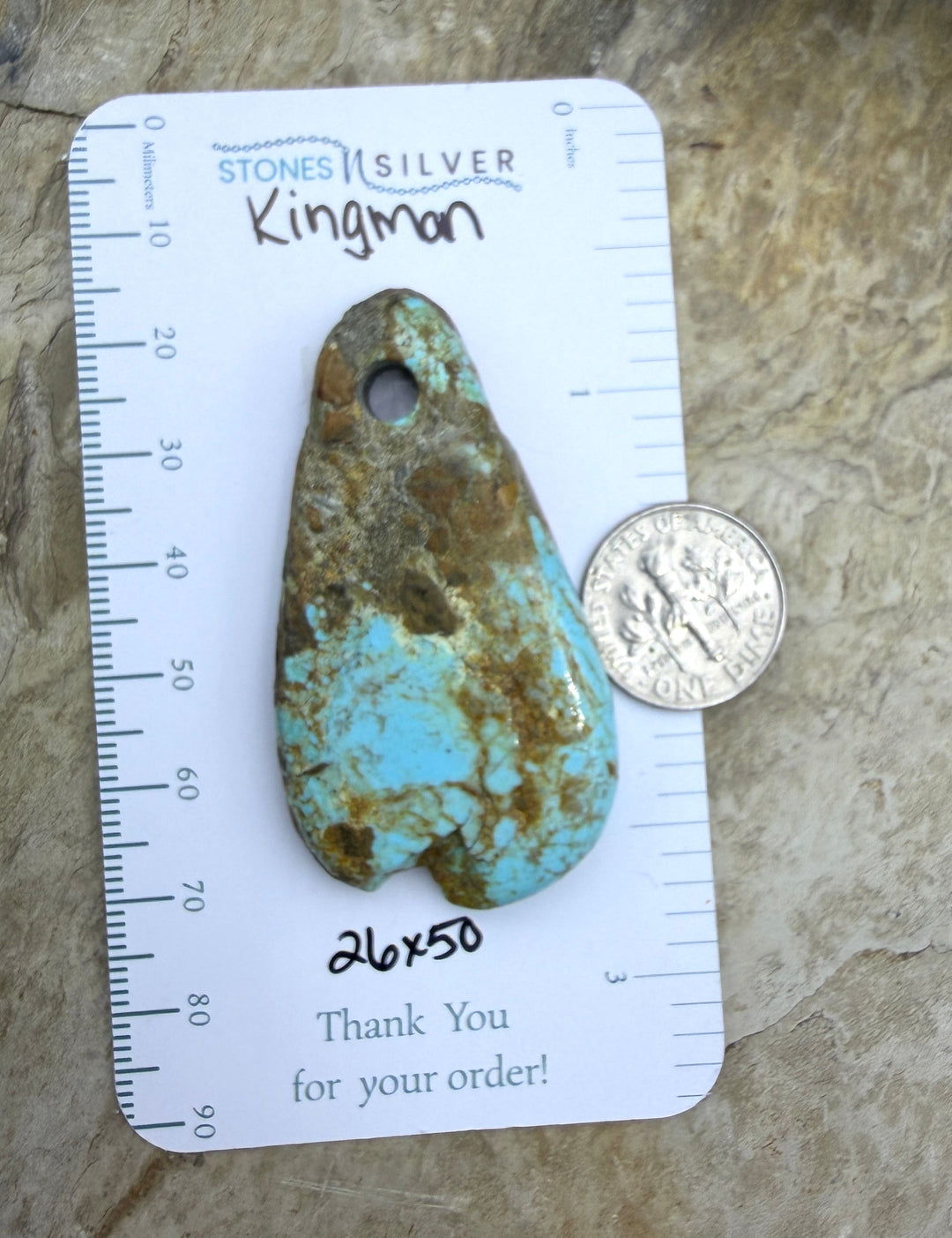 FRIDAY BARGAIN Kingman Turquoise (Arizona) (Large Hole)