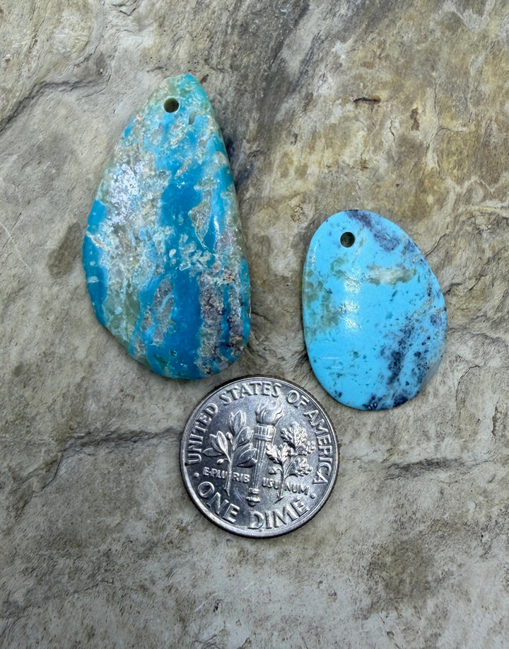 Friday Bargain Kingman Turquoise (Arizona) LOT of 2 Focal