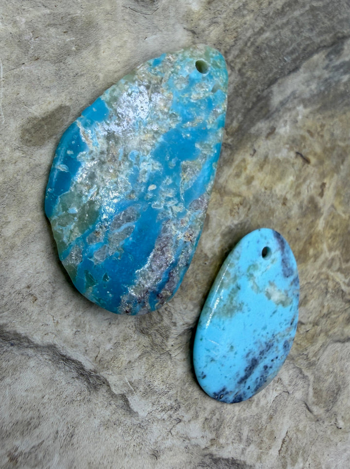 Friday Bargain Kingman Turquoise (Arizona) LOT of 2 Focal