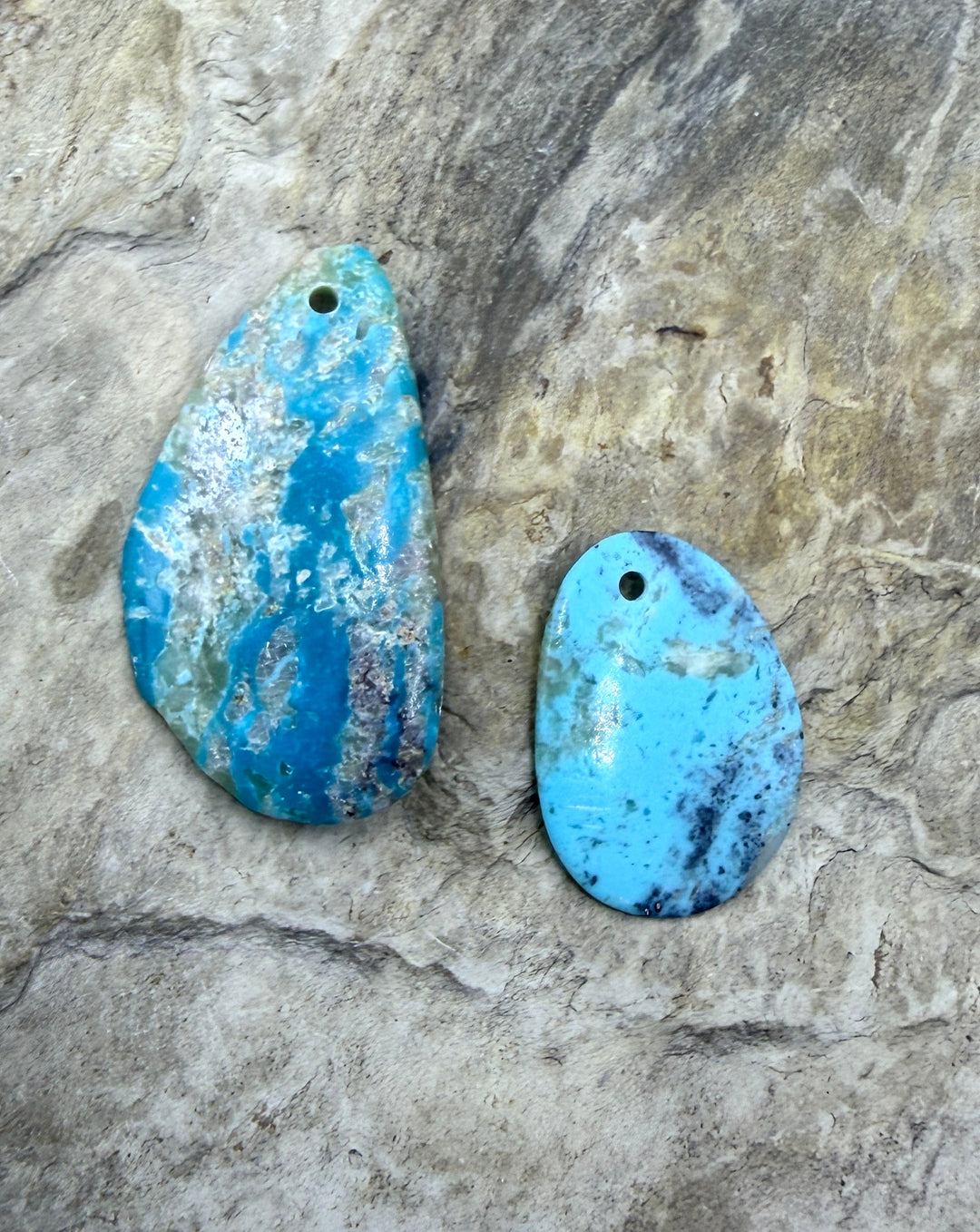 Friday Bargain Kingman Turquoise (Arizona) LOT of 2 Focal