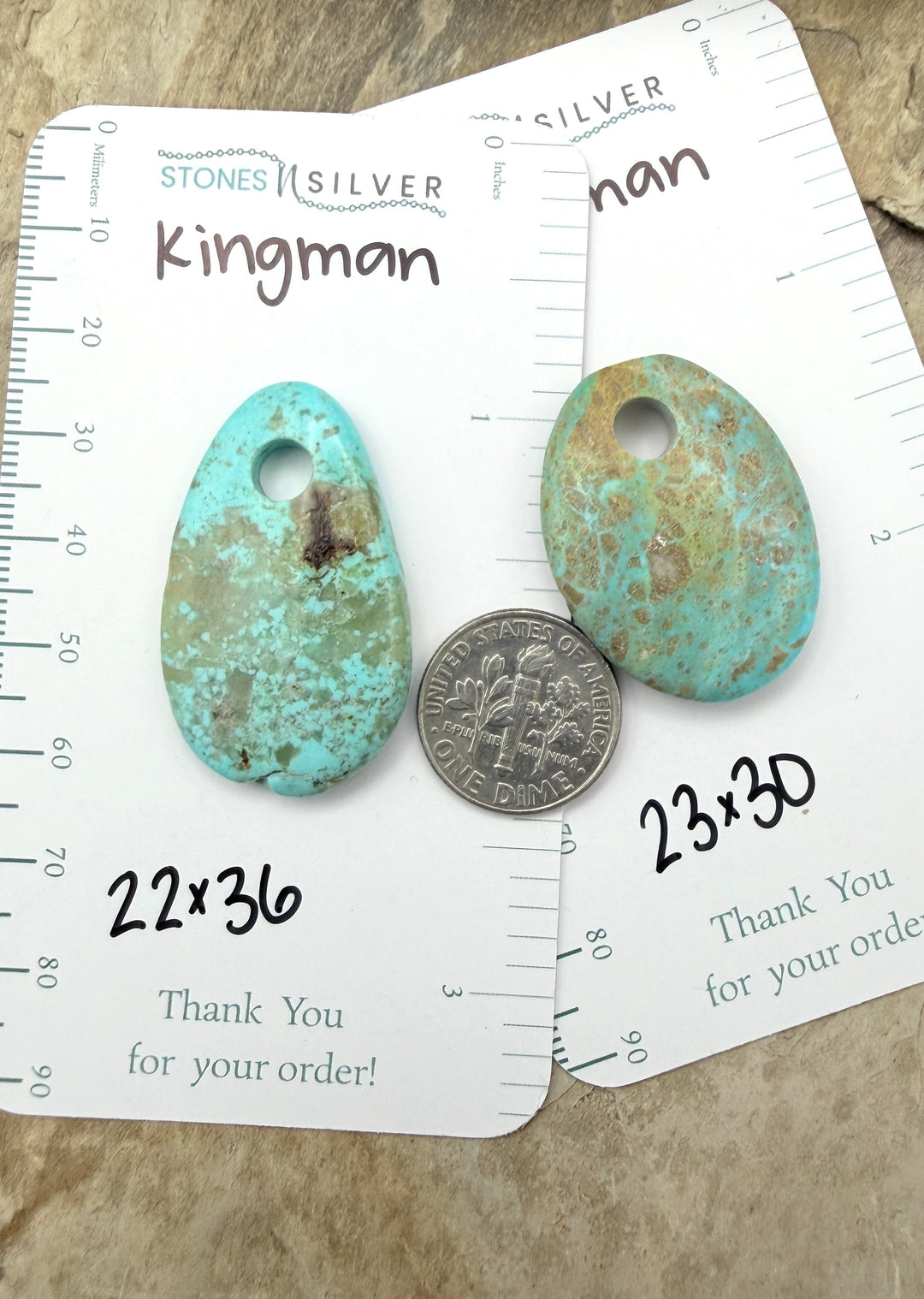 Friday Bargain Kingman Turquoise (Arizona) LOT of Two Large