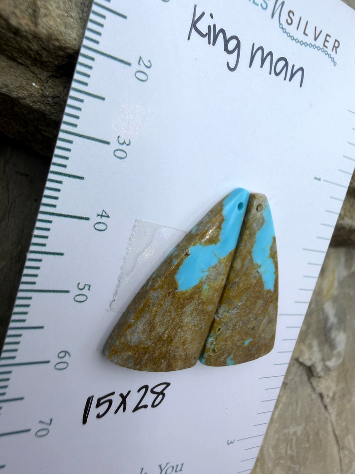 FRIDAY BARGAIN Kingman Turquoise Matching Earring Slab Bead