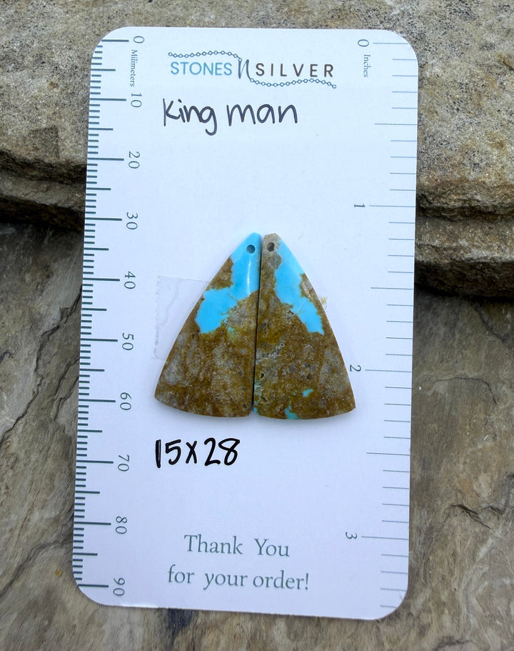 FRIDAY BARGAIN Kingman Turquoise Matching Earring Slab Bead
