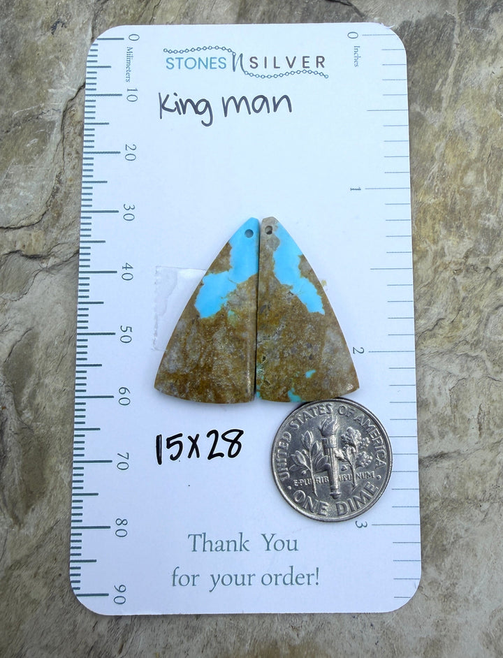 FRIDAY BARGAIN Kingman Turquoise Matching Earring Slab Bead