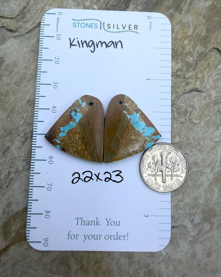 FRIDAY BARGAIN Kingman Turquoise Matching Earring Slab Bead