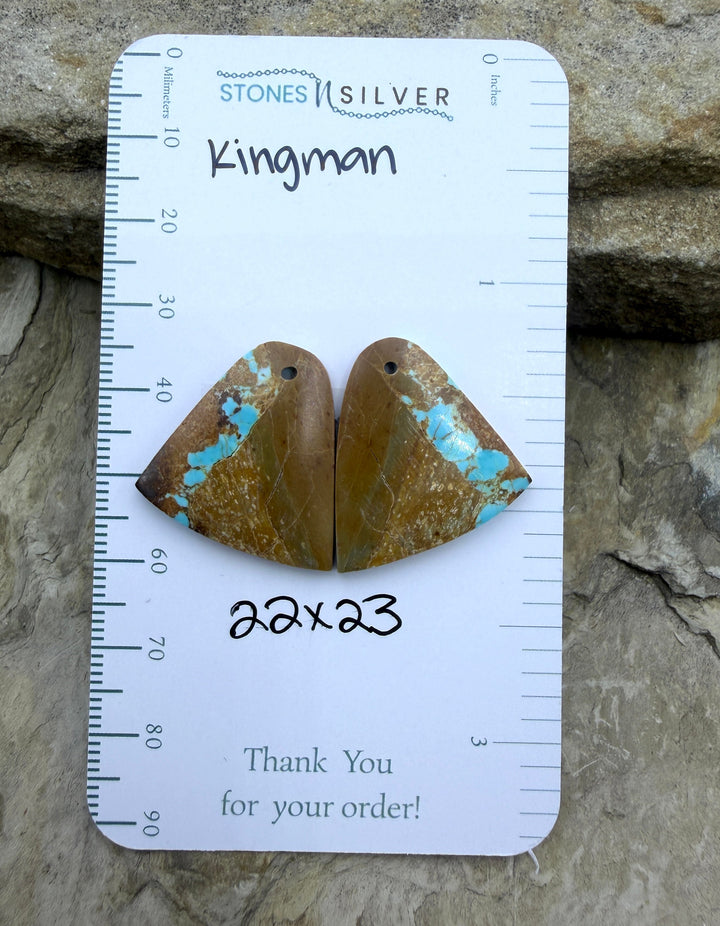 FRIDAY BARGAIN Kingman Turquoise Matching Earring Slab Bead