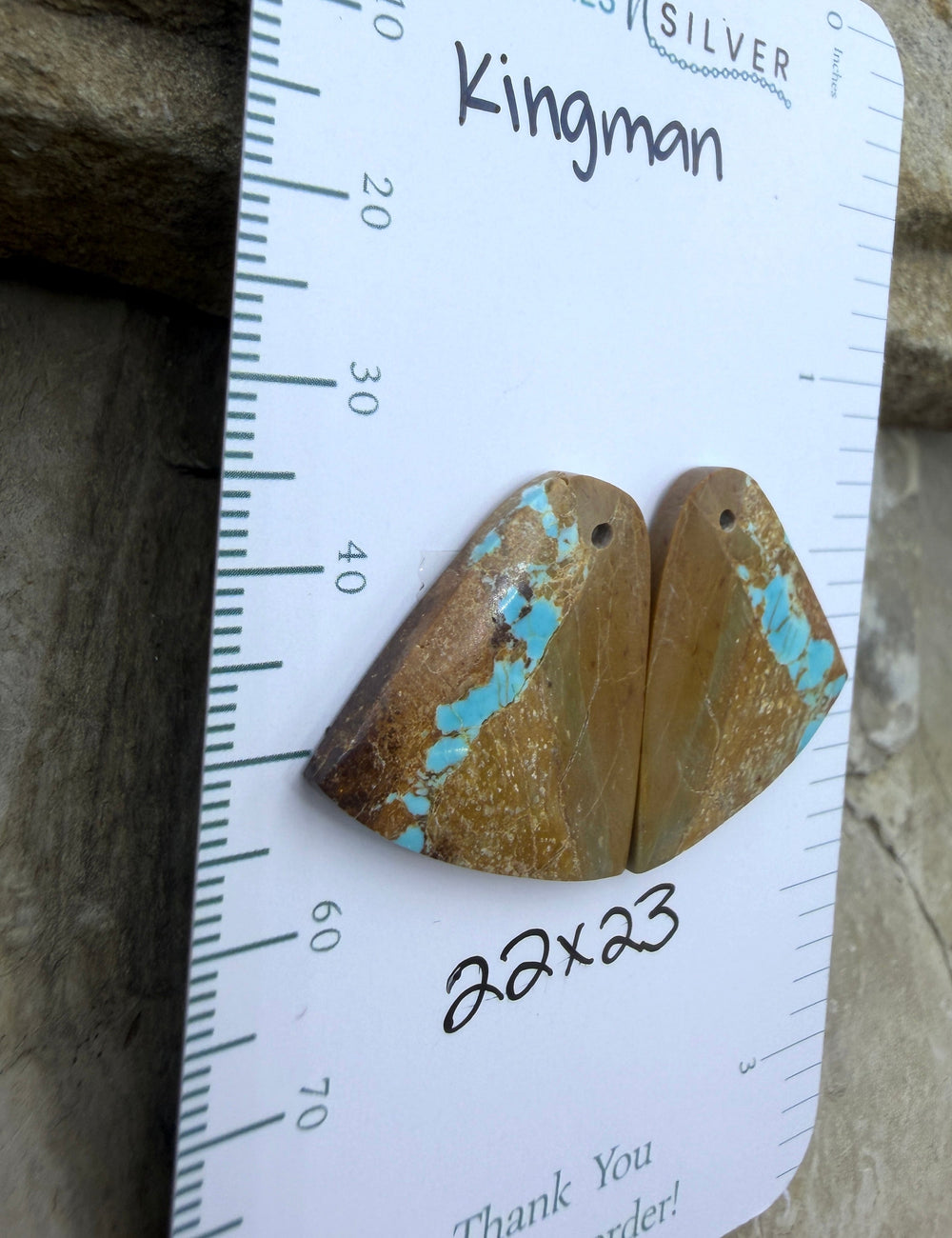 FRIDAY BARGAIN Kingman Turquoise Matching Earring Slab Bead