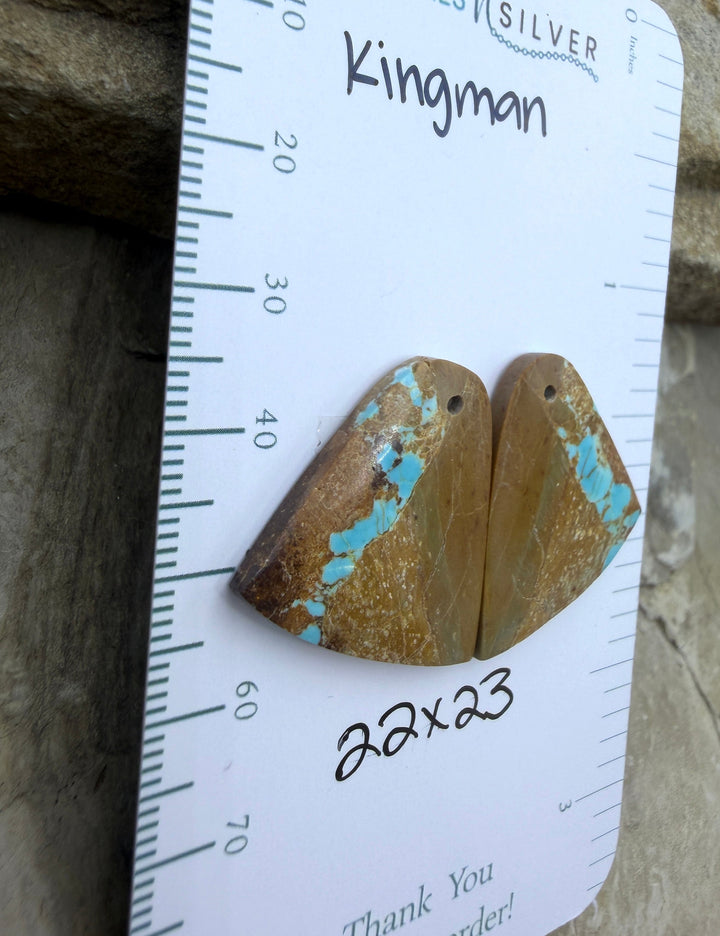 FRIDAY BARGAIN Kingman Turquoise Matching Earring Slab Bead