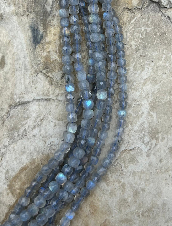 FRIDAY BARGAIN Labradorite Faceted Cube Beads 4.5mm 15.5