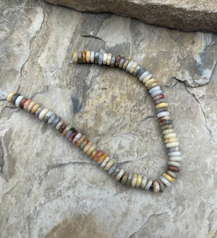 FRIDAY BARGAIN Lace Agate Button Beads 6mm 7.5 inch strand