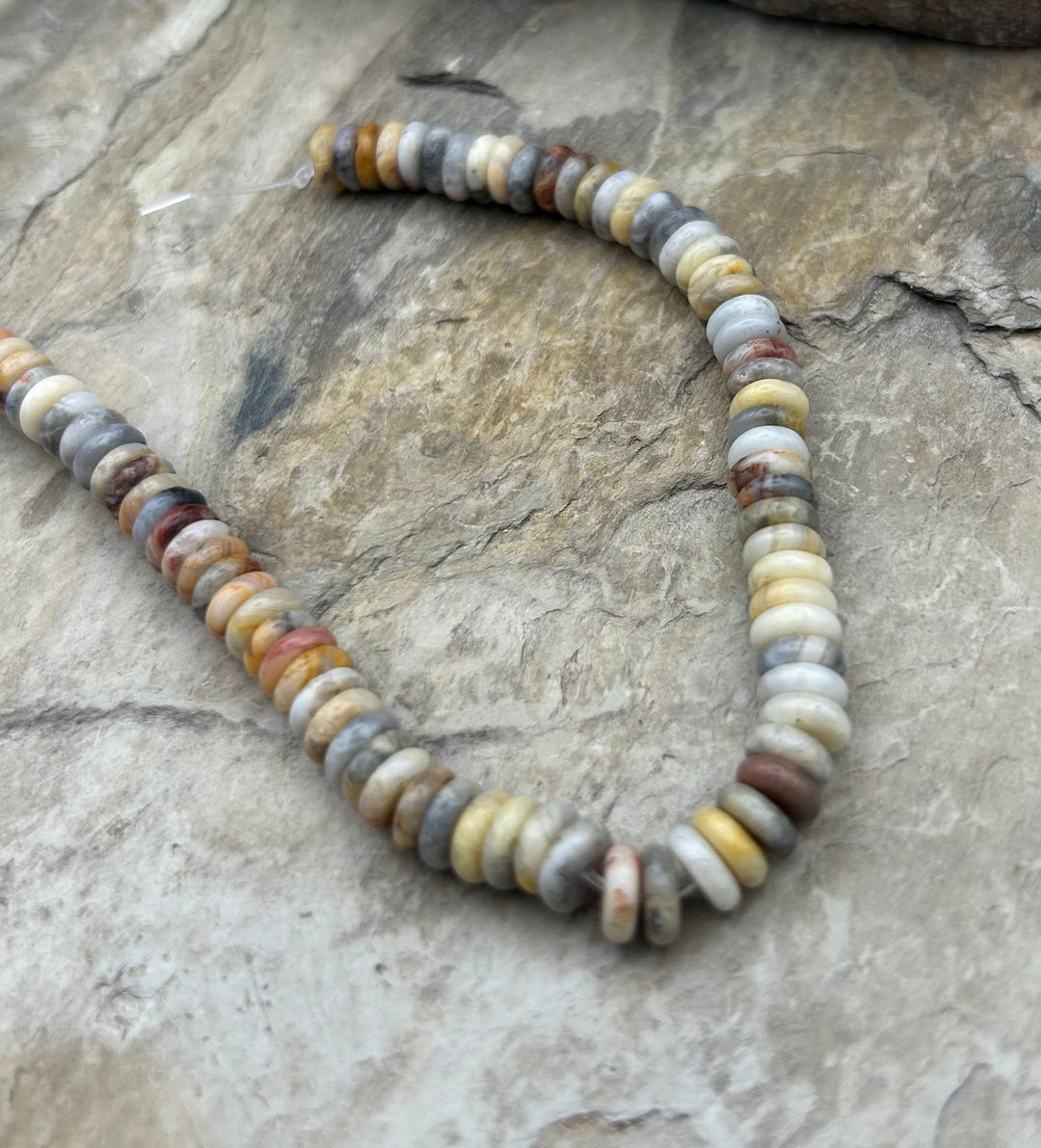 FRIDAY BARGAIN Lace Agate Button Beads 6mm 7.5 inch strand