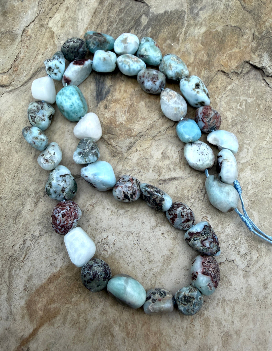 FRIDAY BARGAIN Larimar Nugget Beads 8-12mm ONE 15 Inch