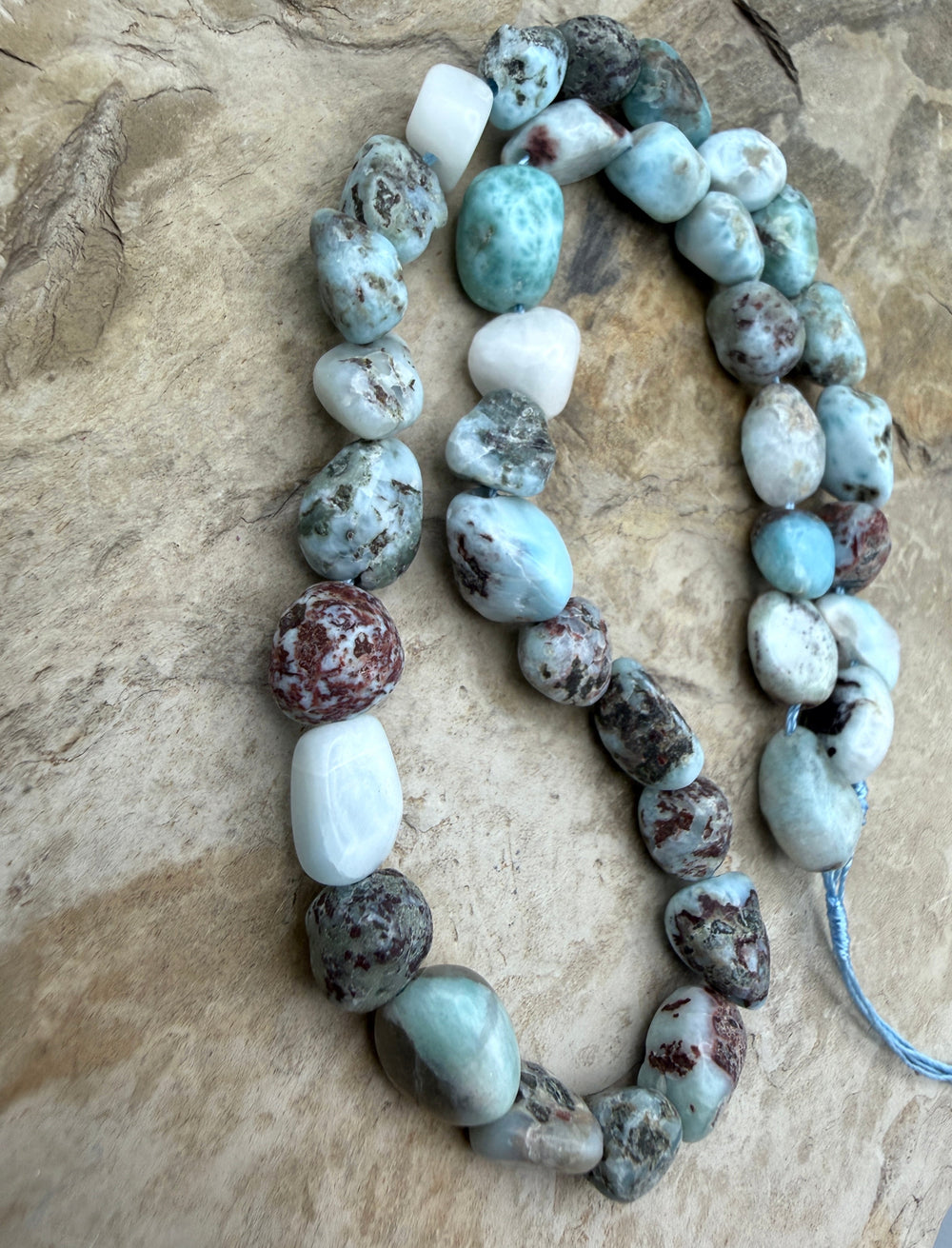 FRIDAY BARGAIN Larimar Nugget Beads 8-12mm ONE 15 Inch