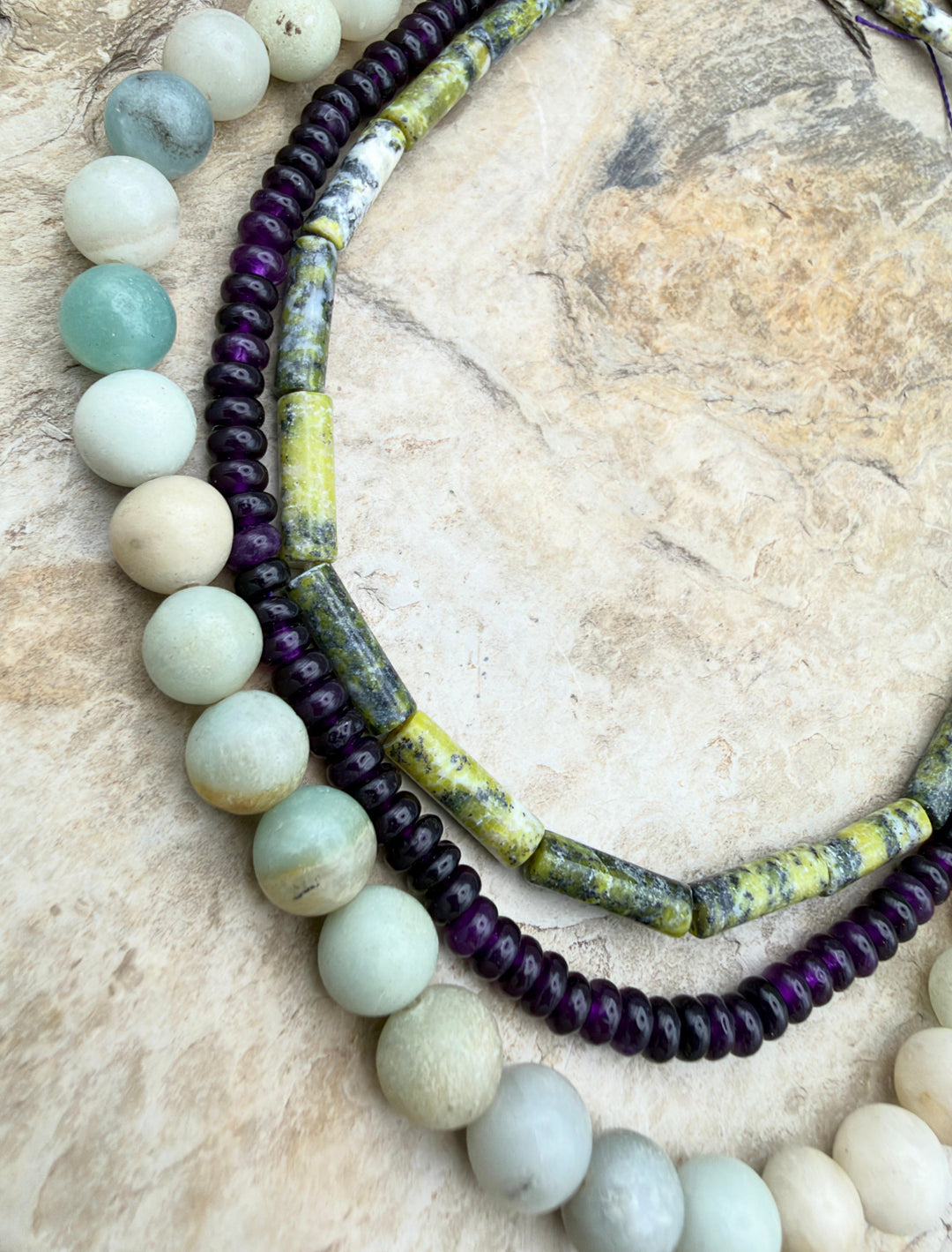 FRIDAY BARGAIN LOT o 3 Bead strand Amazonite Amethyst