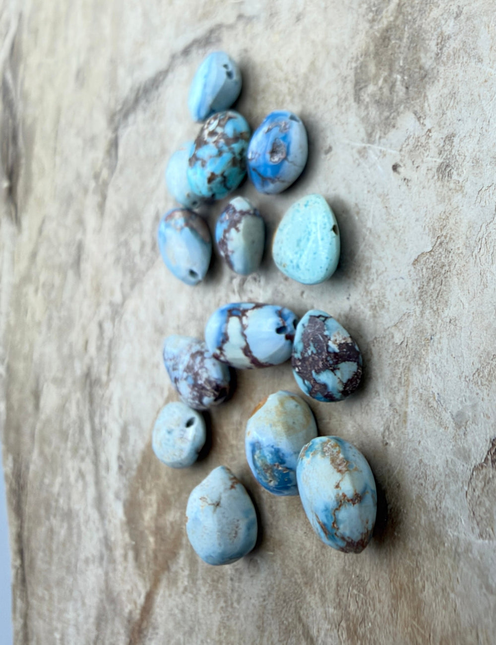 FRIDAY BARGAIN LOT of 14 Golden Hills Turquoise Irregular