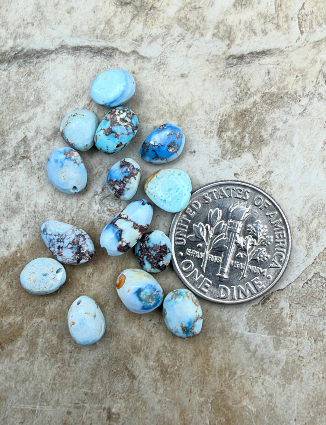 FRIDAY BARGAIN LOT of 14 Golden Hills Turquoise Irregular