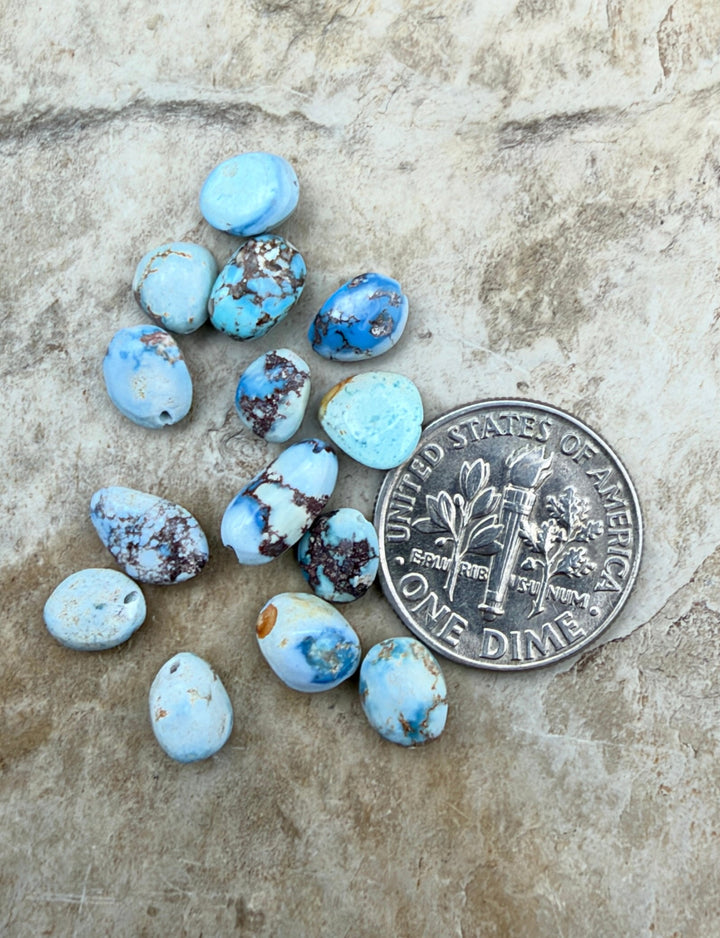 FRIDAY BARGAIN LOT of 14 Golden Hills Turquoise Irregular