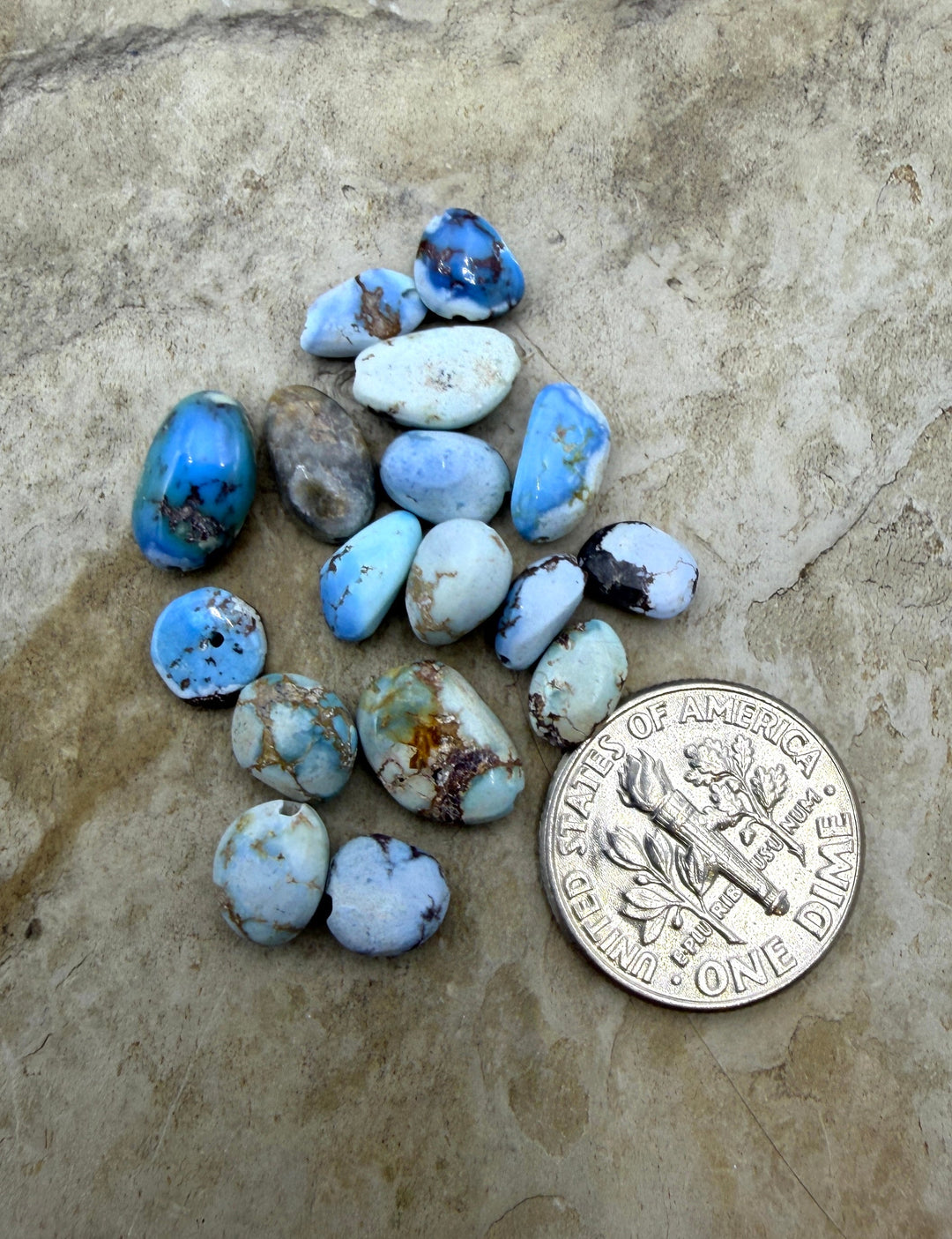 FRIDAY BARGAIN LOT of 17 Golden Hills Turquoise Beads