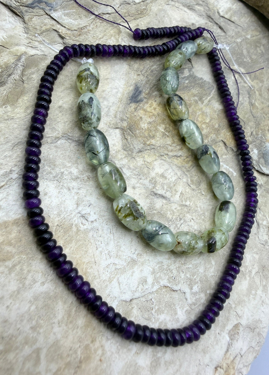 FRIDAY BARGAIN LOT of 2 Bead Strands Prehnite 8x12mm