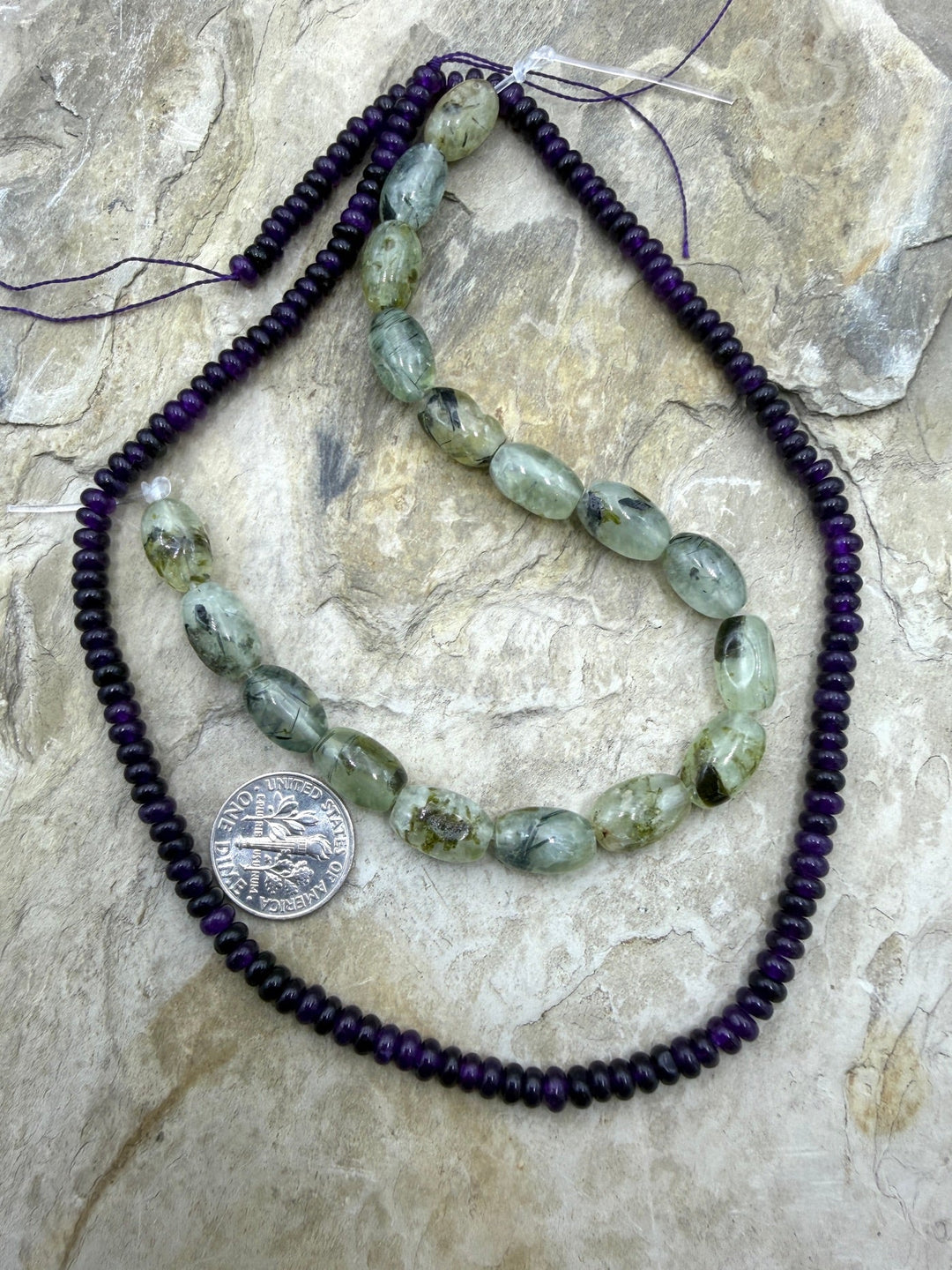 FRIDAY BARGAIN LOT of 2 Bead Strands Prehnite 8x12mm
