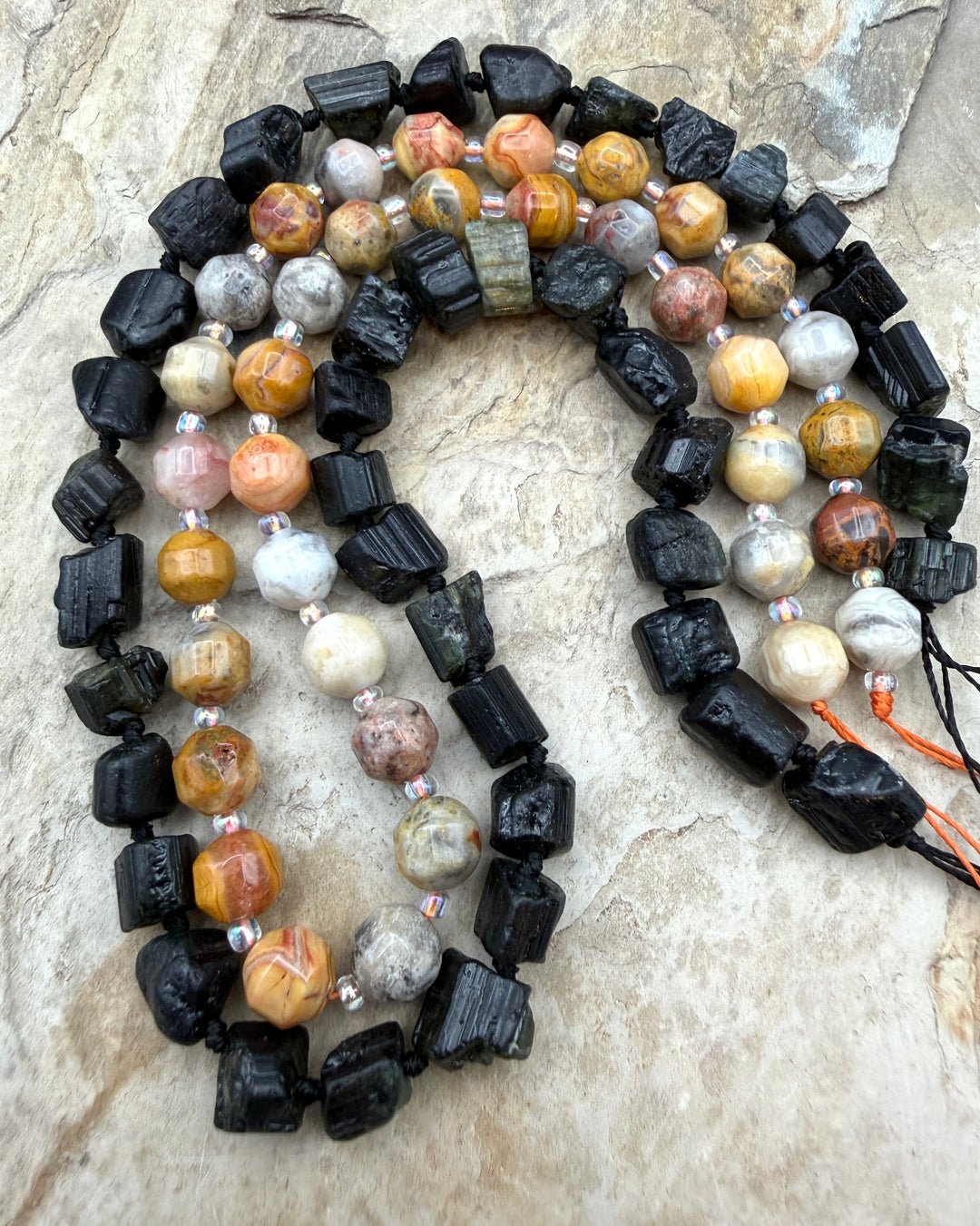 FRIDAY BARGAIN LOT of 2 Full Beads Strands Black Tourmaline