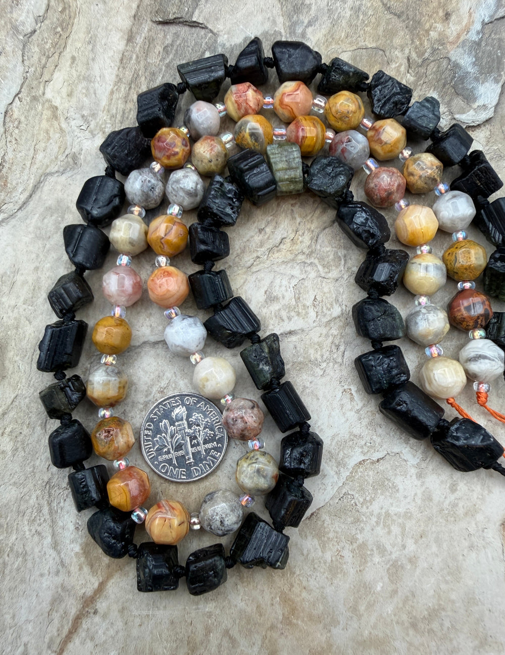 FRIDAY BARGAIN LOT of 2 Full Beads Strands Black Tourmaline