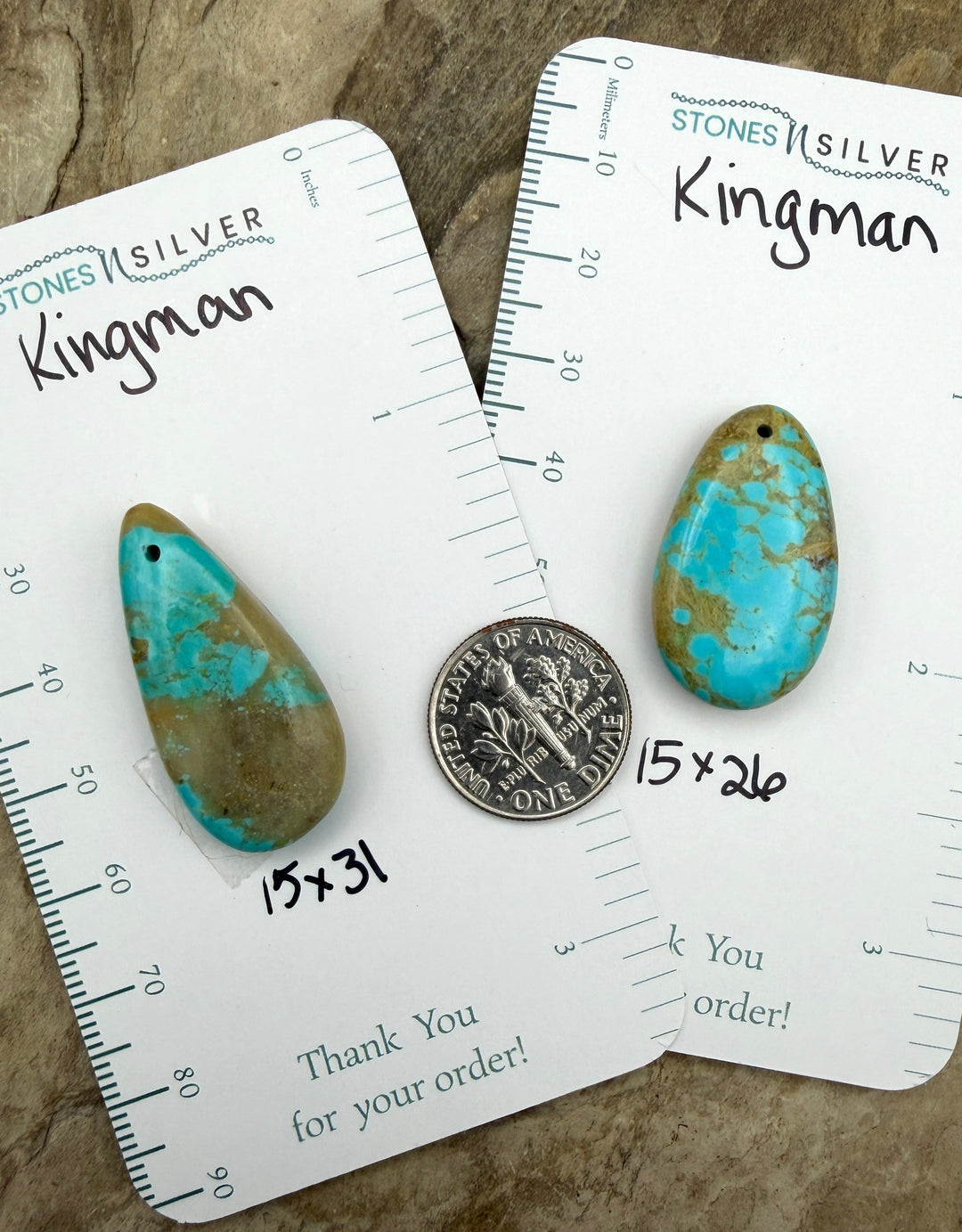 FRIDAY BARGAIN LOT of 2 Kingman Turquoise Focal Pendant